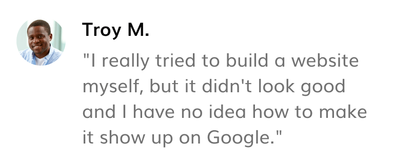 Quote: I really tried to build a website myself, but it didn't look good